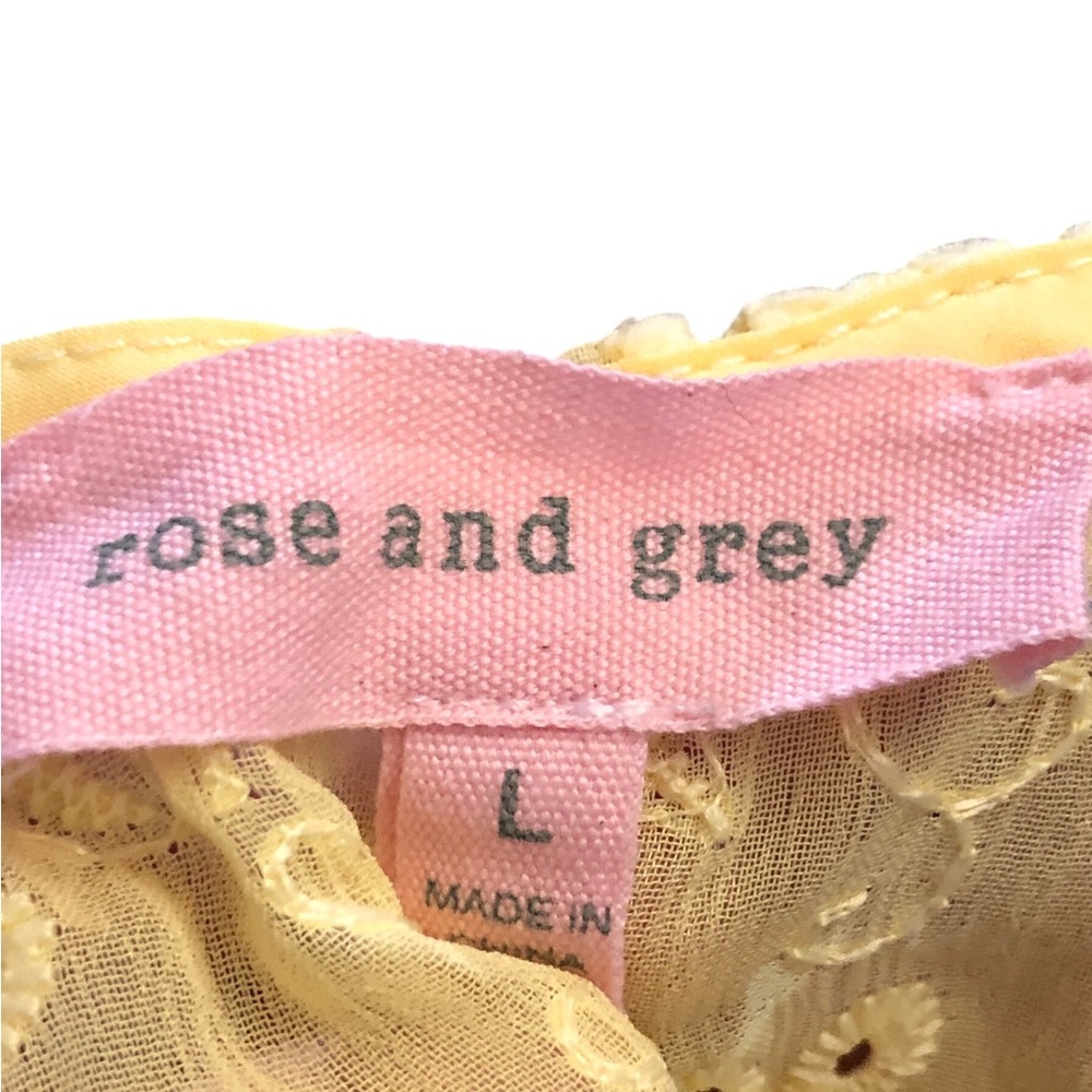 Rose and Grey Chic Yellow Eyelet Cropped Blouse - Picture 8 of 8
